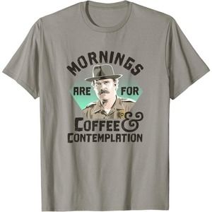 Stranger Things Hopper Mornings Are For Coffee Contemplation T-Shirt